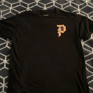 Black Men's Graphic T-Shirt with Copper Logo
